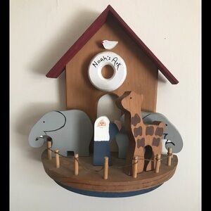 Rare 1970’sHandmade Noah’s Ark Wooden Animal Shelf
